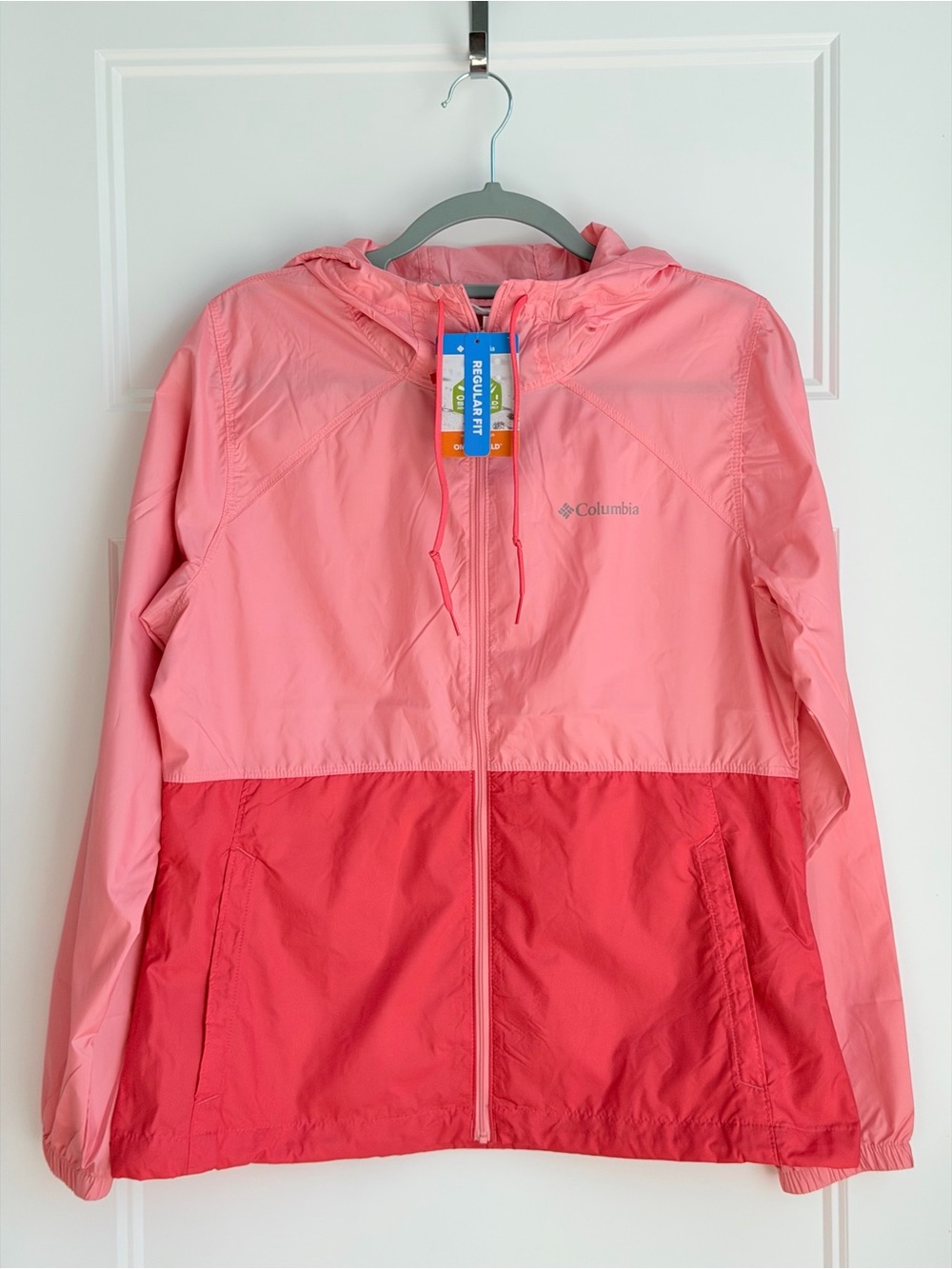 Columbia Two-Tone Pink Hooded Windbreaker Jacket